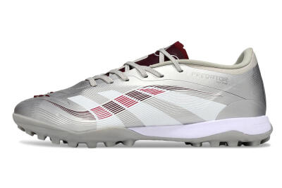 Adidas Predator 25 Elite TF Football Shoes - Silver/Red/White