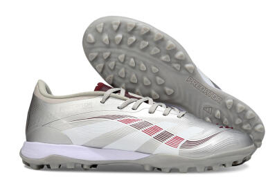 Adidas Predator 25 Elite TF Football Shoes - Silver/Red/White