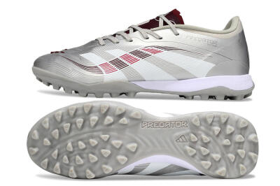 Adidas Predator 25 Elite TF Football Shoes - Silver/Red/White