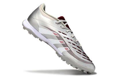 Adidas Predator 25 Elite TF Football Shoes - Silver/Red/White