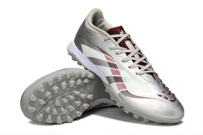 Adidas Predator 25 Elite TF Football Shoes - Silver/Red/White