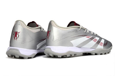 Adidas Predator 25 Elite TF Football Shoes - Silver/Red/White