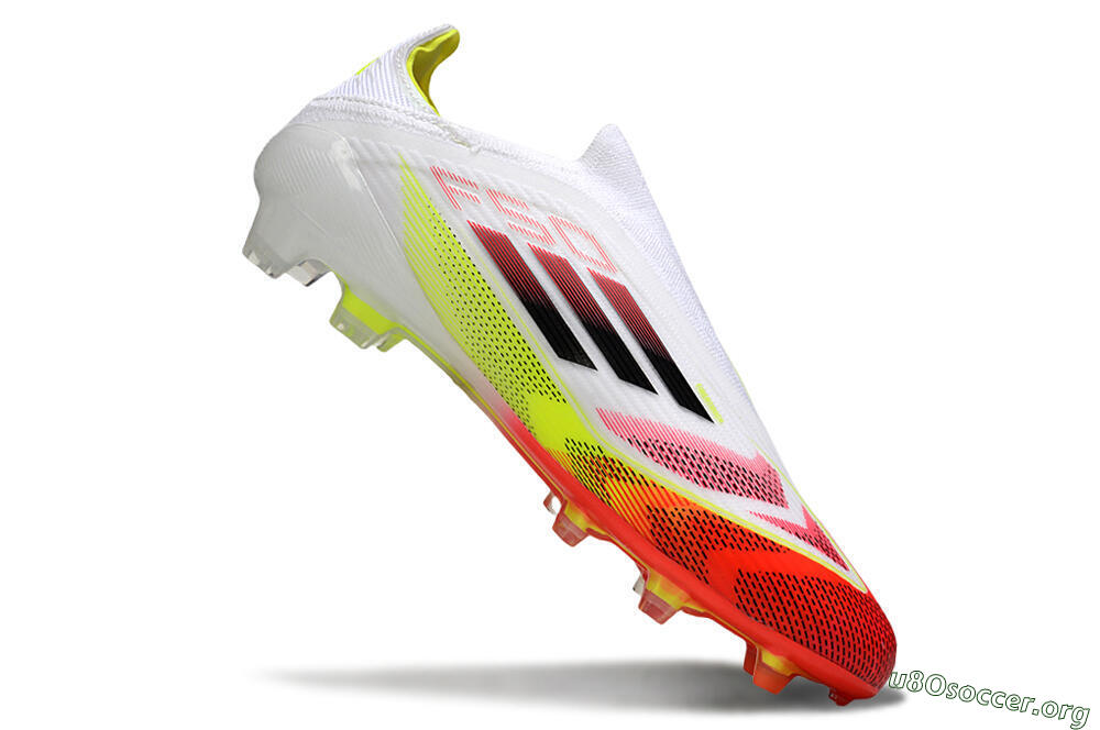 Adidas F50 Elite Laceless FG Football Boots - White/Red/Yellow 5