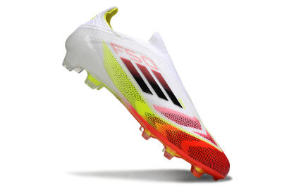 Adidas F50 Elite Laceless FG Football Boots - White/Red/Yellow