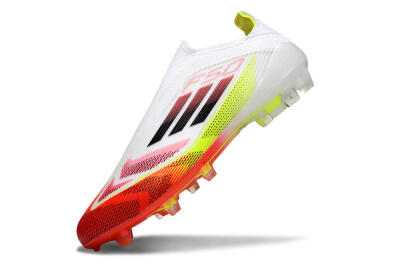 Adidas F50 Elite Laceless FG Football Boots - White/Red/Yellow
