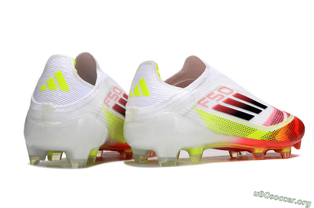 Adidas F50 Elite Laceless FG Football Boots - White/Red/Yellow 7