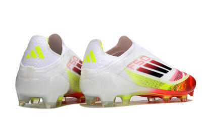Adidas F50 Elite Laceless FG Football Boots - White/Red/Yellow