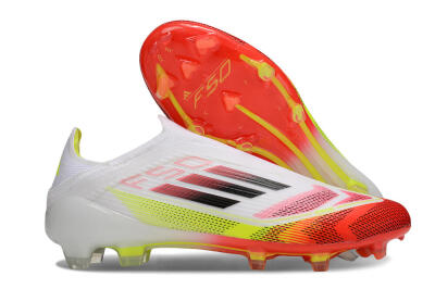 Adidas F50 Elite Laceless FG Football Boots - White/Red/Yellow