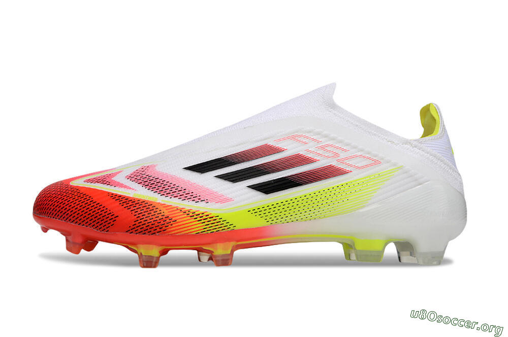 Adidas F50 Elite Laceless FG Football Boots - White/Red/Yellow 3