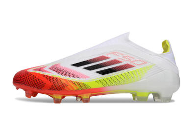 Adidas F50 Elite Laceless FG Football Boots - White/Red/Yellow