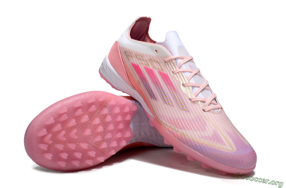 Adidas F50 Pro TF Football Shoes - Pink/Gold/White 4