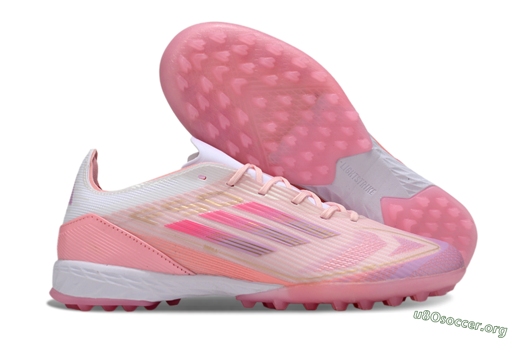 Adidas F50 Pro TF Football Shoes - Pink/Gold/White 2