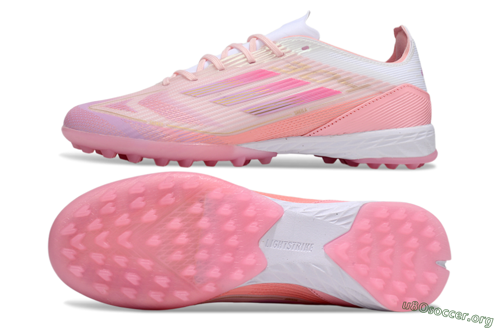 Adidas F50 Pro TF Football Shoes - Pink/Gold/White 1