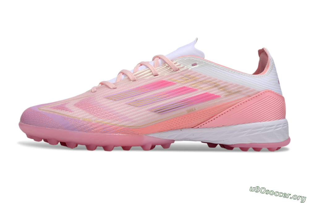 Adidas F50 Pro TF Football Shoes - Pink/Gold/White 3