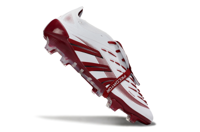 Adidas Predator 25 Elite Foldover Tongue FG Football Boots - White/Red/Black