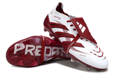 Adidas Predator 25 Elite Foldover Tongue FG Football Boots - White/Red/Black