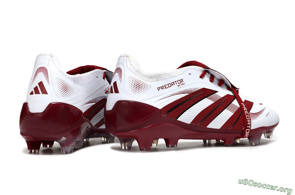 Adidas Predator 25 Elite Foldover Tongue FG Football Boots - White/Red/Black 6