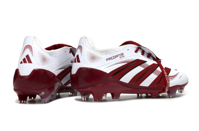 Adidas Predator 25 Elite Foldover Tongue FG Football Boots - White/Red/Black