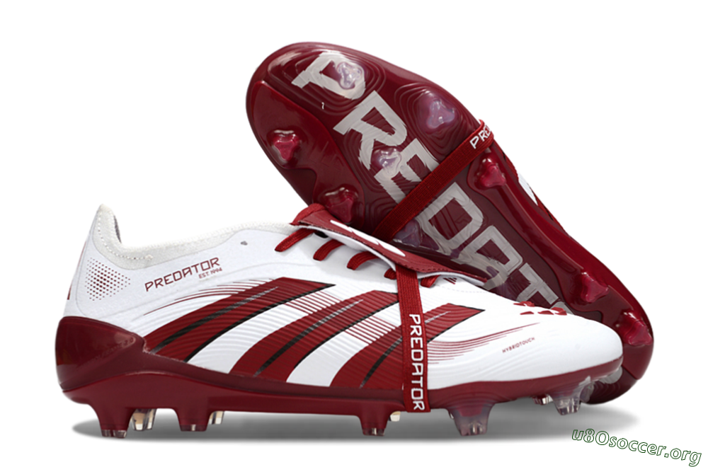 Adidas Predator 25 Elite Foldover Tongue FG Football Boots - White/Red/Black 2