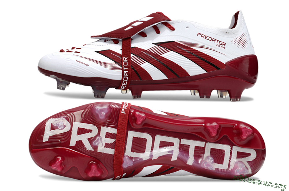 Adidas Predator 25 Elite Foldover Tongue FG Football Boots - White/Red/Black 1