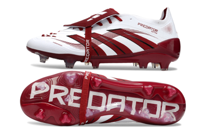 Adidas Predator 25 Elite Foldover Tongue FG Football Boots - White/Red/Black