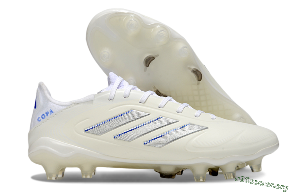 Adidas Copa Pure 3 Elite FG Football Boots - Beige/Silver/Blue 2