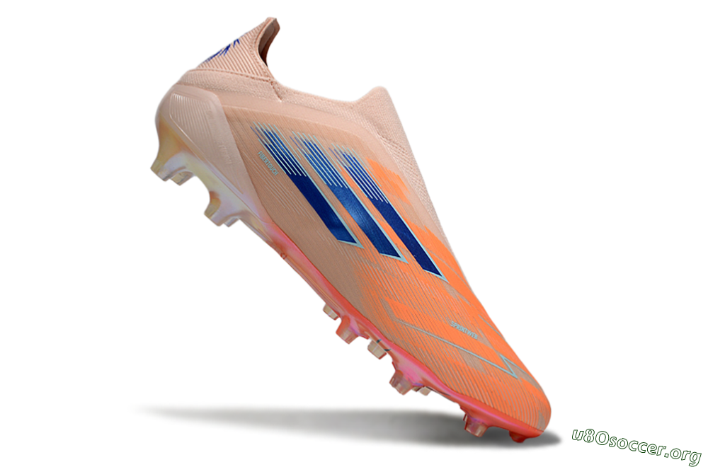 Adidas F50+ Elite Laceless FG Football Boots - Pink/Orange/Blue 4