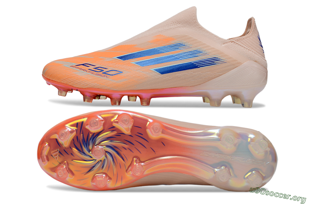 Adidas F50+ Elite Laceless FG Football Boots - Pink/Orange/Blue 1