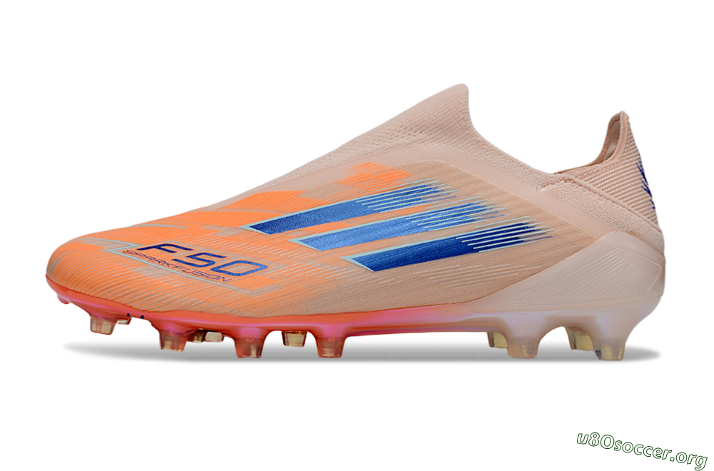 Adidas F50+ Elite Laceless FG Football Boots - Pink/Orange/Blue 3
