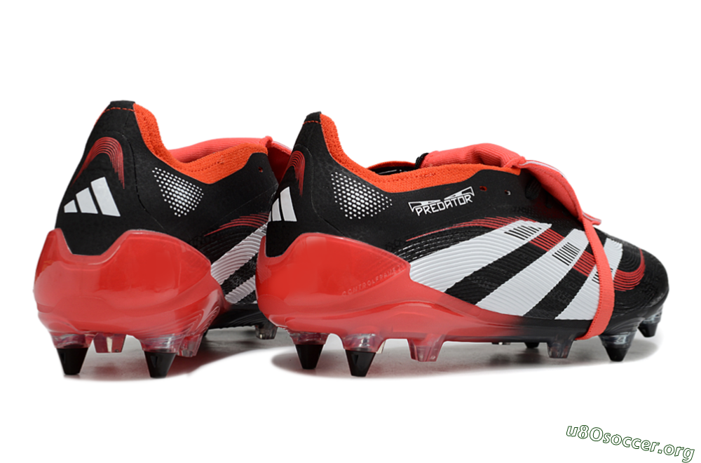 Adidas Predator 25 Elite Foldover Tongue SG Football Boots - Black/White/Red 6