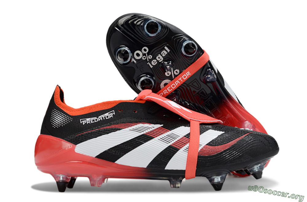 Adidas Predator 25 Elite Foldover Tongue SG Football Boots - Black/White/Red 2