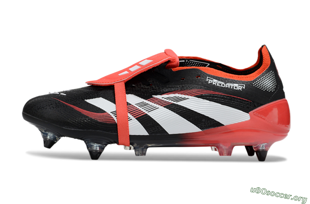 Adidas Predator 25 Elite Foldover Tongue SG Football Boots - Black/White/Red 3