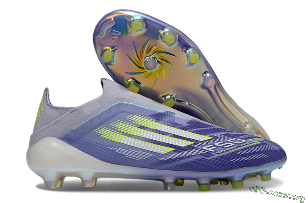 Adidas F50+ Elite Laceless FG Football Boots - Blue/White/Yellow 2