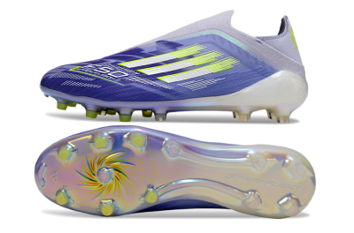 Adidas F50+ Elite Laceless FG Football Boots - Blue/White/Yellow