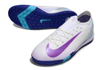 Nike Air Zoom Mercurial Vapor 16 Elite TF Football Shoes - White/Purple/Silver
