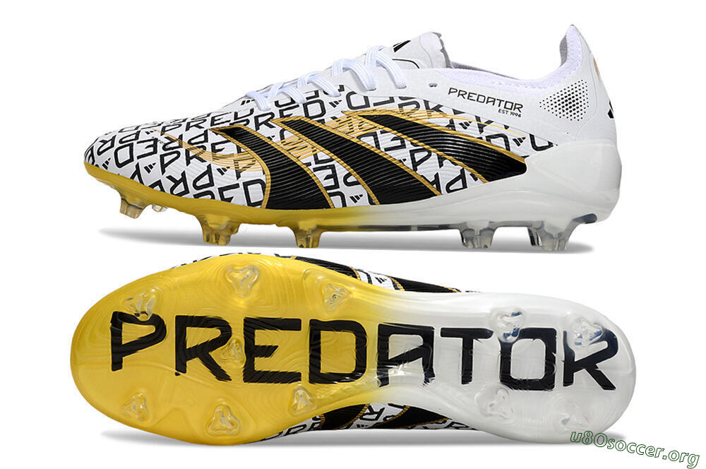 Adidas Predator 25 Elite FG Football Boots - White/Gold/Black 1