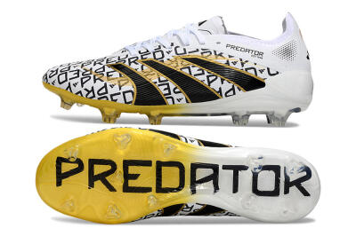 Adidas Predator 25 Elite FG Football Boots - White/Gold/Black