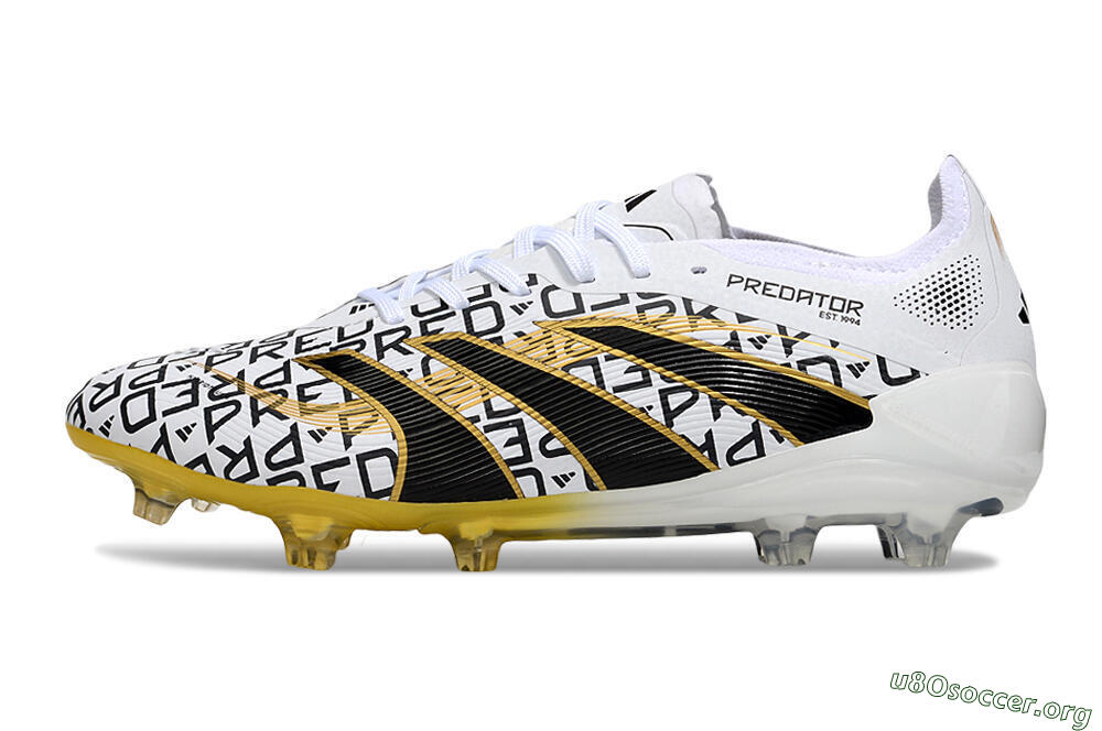 Adidas Predator 25 Elite FG Football Boots - White/Gold/Black 3