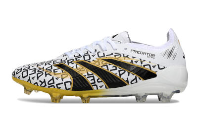Adidas Predator 25 Elite FG Football Boots - White/Gold/Black