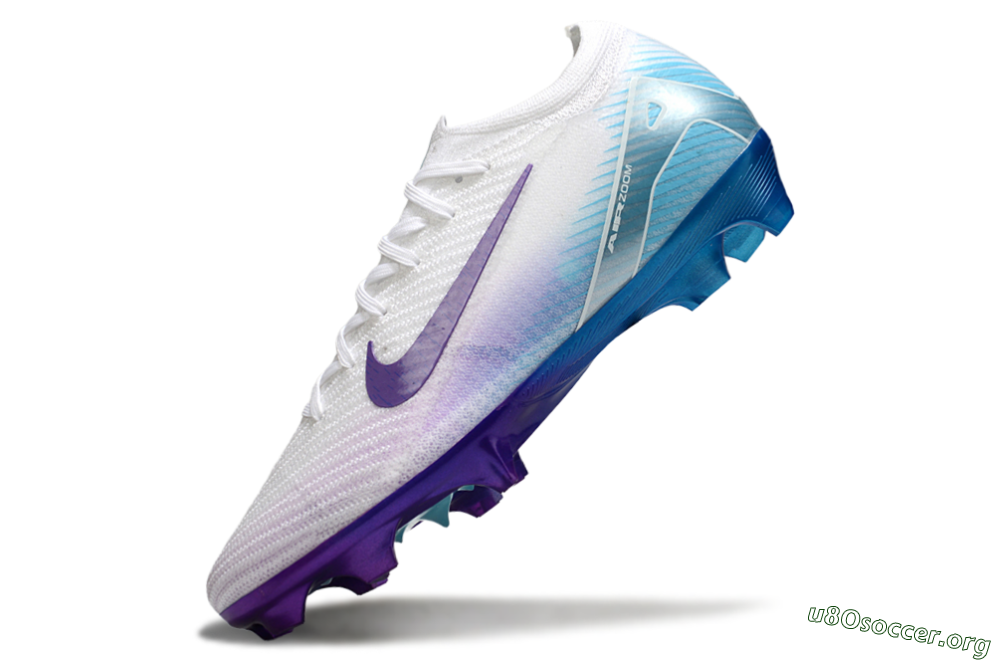 Nike Air Zoom Mercurial Vapor 16 Elite FG Football Boots - White/Purple/Jade 5