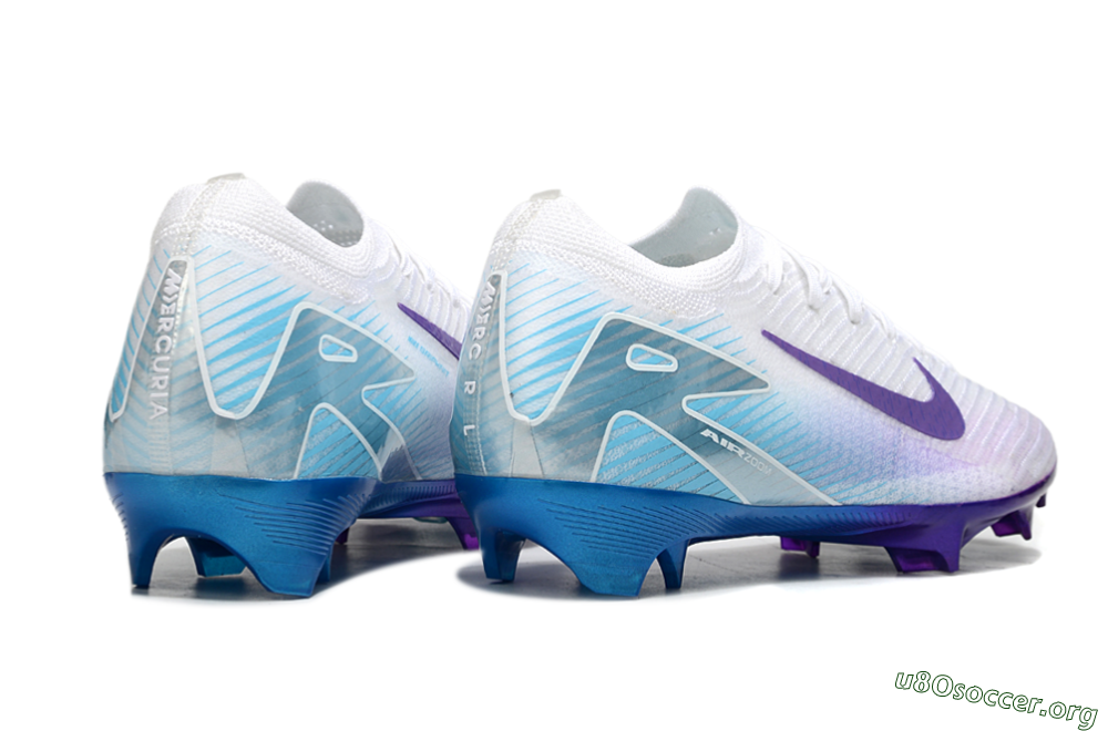 Nike Air Zoom Mercurial Vapor 16 Elite FG Football Boots - White/Purple/Jade 6