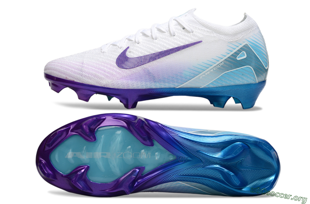 Nike Air Zoom Mercurial Vapor 16 Elite FG Football Boots - White/Purple/Jade 1