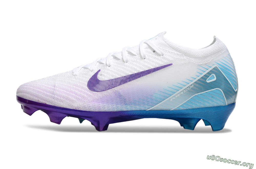 Nike Air Zoom Mercurial Vapor 16 Elite FG Football Boots - White/Purple/Jade 3