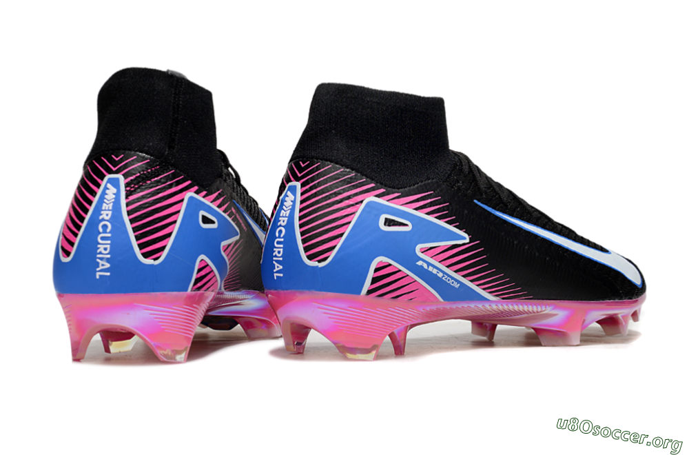 Nike Air Zoom Mercurial Superfly 10 Elite FG Football Boots - Black/White/Blue/Pink 6