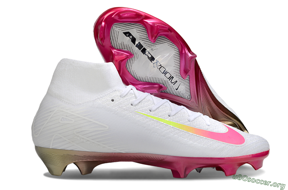 Nike Air Zoom Mercurial Superfly 10 Elite FG Football Boots - White/Pink/Yellow 2