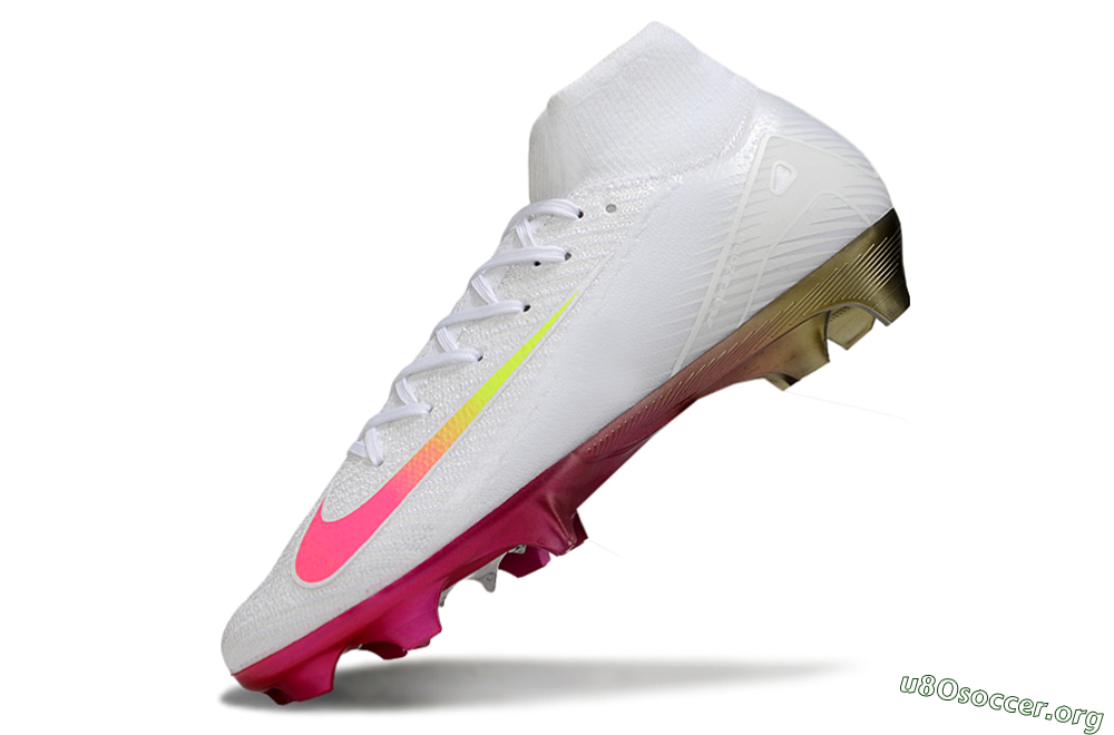 Nike Air Zoom Mercurial Superfly 10 Elite FG Football Boots - White/Pink/Yellow 5