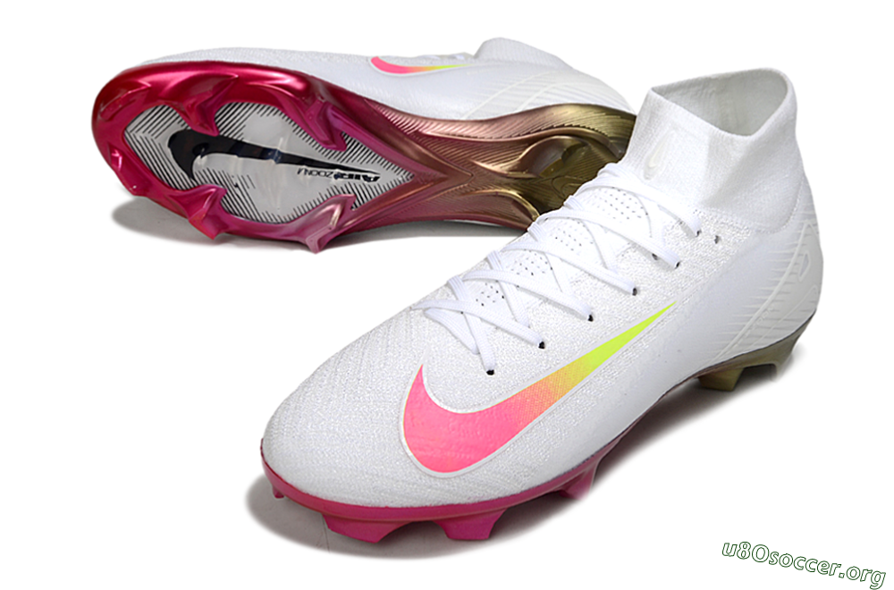Nike Air Zoom Mercurial Superfly 10 Elite FG Football Boots - White/Pink/Yellow 0