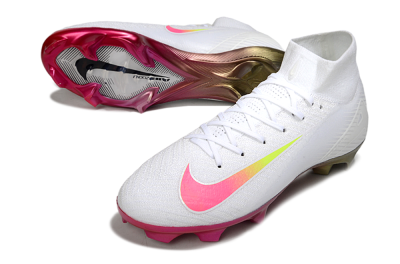 Nike Air Zoom Mercurial Superfly 10 Elite FG Football Boots - White/Pink/Yellow