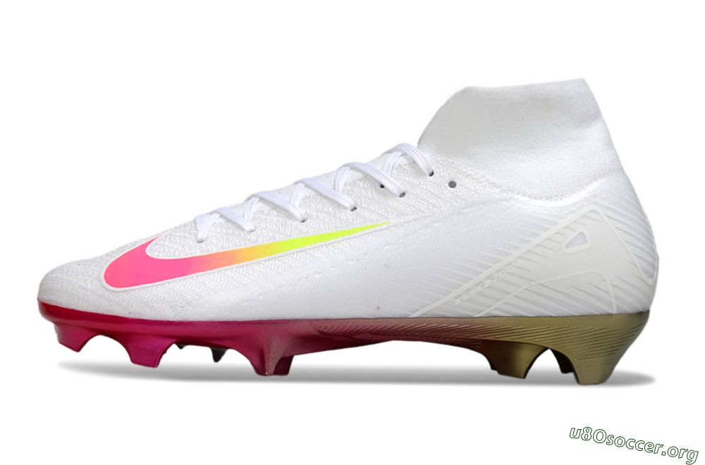 Nike Air Zoom Mercurial Superfly 10 Elite FG Football Boots - White/Pink/Yellow 3