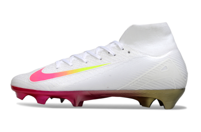 Nike Air Zoom Mercurial Superfly 10 Elite FG Football Boots - White/Pink/Yellow